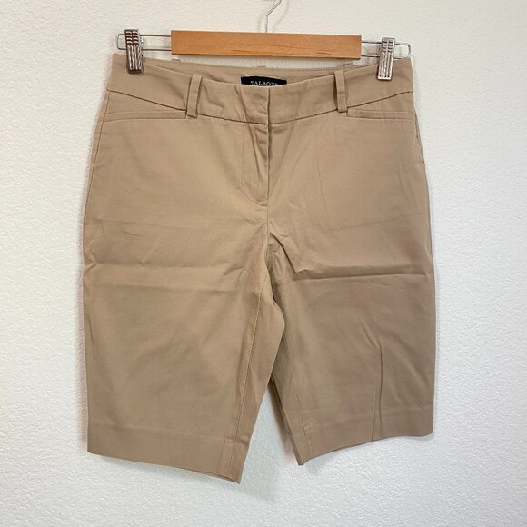 Talbots Khaki Bermuda Chino Shorts 2 Petite NWT - Picture 1 of 6